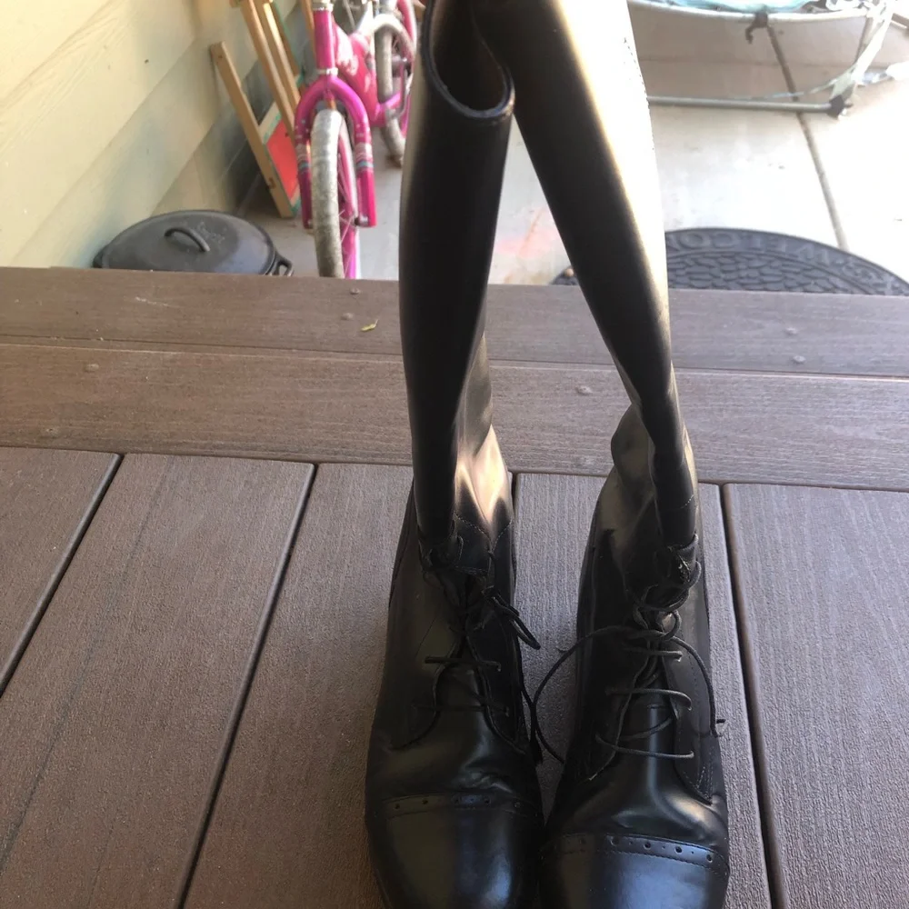 Amazon Men's Tall Lace-Up Riding Boots in Black